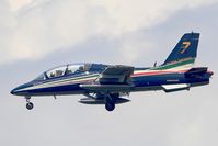 MM55055 @ LFSX - Italian Air Force Aermacchi MB-339PAN, N°7 of Frecce Tricolori Aerobatic Team 2015, Short approach rwy 29, Luxeuil-Saint Sauveur Air Base 116 (LFSX) - by Yves-Q