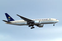 HZ-AKF @ EGLL - Boeing 777-268ER [28349] (Saudia Arabian Airlines) Home~G 28/05/2010. On approach 27L. - by Ray Barber