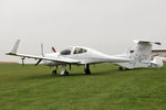 G-ZAZU @ X5FB - Diamond DA-42 Twin Star grounded by heavy mist at Fishburn Airfield's Wings and Wheels Day, October 3rd 2015 - by Malcolm Clarke