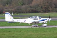 G-BYVX @ EGXU - taxi-in from runway 04 to main apron - by Jez Poller