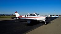 N4728M @ KRHV - California-based 1978 Beechcraft A36 Bonanza parked on the visitors ramp at Reid Hillview Airport, San Jose, CA. - by Chris Leipelt