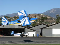 N5035N @ SZP - 1978 Bellanca 8KCAB DECATHLON, Lycoming AEIO-320 150 Hp, takeoff climb Rwy 04 in gusty wind - by Doug Robertson
