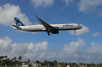 N955JB @ TBPB - On approach to Grantley Adams International Airport, Barbados - by David Marshall