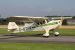 G-BTFK @ EGBR - Taylorcraft BC-12D Twosome at The Real Aeroplane Club's Helicopter Fly-In, Breighton Airfield, September 20th 2015. - by Malcolm Clarke