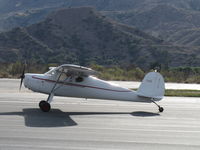 N2115V @ SZP - 1948 Cessna 120, Continental C85 85 Hp, taxi off the active after landing Rwy 04. See earlier photos of N2115V in different livery. - by Doug Robertson