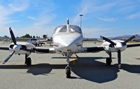 N456ST @ E16 - Locally-based very nice 1975 Cessna 414 (FRONT VIEW) parked at the south tie downs at South County Airport, San Martin, CA. - by Chris Leipelt