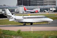 CS-DQB @ EGCC - just left the landmark FBO ramp at [EGCC] taxing out for take off