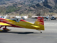 N669AJ @ SZP - Extraflugzeugproduktions EA300/SC, Lycoming AEIO-540-L1B5 300 Hp, taxi back, apparently Experimental class customized? some control surfaces apparent changes? Note dfferent, enlarged area rudder shape, Formerly N300EX. - by Doug Robertson
