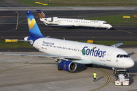 D-AICE @ EDDL - Condor pushed back for departure with eurowings cousin arriving - by Günter Reichwein