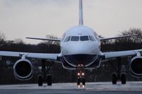 G-EUPG @ EGNM - about to depart to Heathrow on a very stormy,wet and windy runway 14, - by Jez-UK
