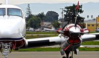 UNKNOWN @ KRHV - Going head on with a Southern California-based 1978 Beechcraft King Air 200 visiting for a 49er Football game at Reid Hillview Airport, San Jose, CA. - by Chris Leipelt