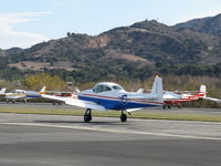 N91689 @ SZP - 1946 North American NAVION, Continental E225 Upgrade, landing roll Rwy 04. Young Eagles Flight - by Doug Robertson