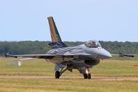 FA-123 @ LFOT - Belgian Air Force SABCA F-16AM Fighting Falcon, Taxiing to parking area, Tours-St Symphorien Air Base 705 (LFOT-TUF) Open day 2015 - by Yves-Q