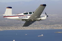 N5693K - 93K flying over Long Beach.  Aerial photo by MKoba