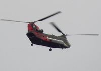 ZA712 @ EGFH - Chinook HC.4 helicopter coded W of 18(B) Squadron RAF departing the airport after a brief visit. - by Roger Winser