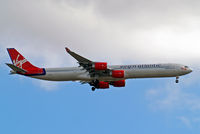 G-VSSH @ EGLL - Airbus A340-642 [615] (Virgin Atlantic) Home~G 04/08/2013. On approach 27L.