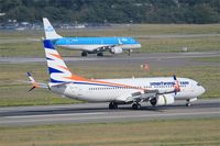 OK-TVV @ LFBO - Boeing 737-86N, Max reverse thrust landing rwy 14R, Toulouse-Blagnac Airport (LFBO-TLS) - by Yves-Q