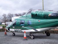 N800HL @ EGNP - parked outside Coneypark Heliport, Leeds, UK, rotors and parts missing, reg to Yorkshire Helicopters,