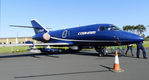G-FRAW @ EGQL - Cobham Aviation Services Falcon 20 EW - by Mike stanners