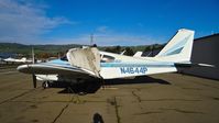 N4644P @ KRHV - Locally-based 1960 Piper Aztec looking better than ever (no flat tires!!) parked at a temporary tie down to make room for all the transient Super Bowl 50 aircraft coming to Reid Hillview Airport, San Jose, CA. - by Chris Leipelt