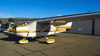N9185M @ KRHV - Locally-based 1976 Cessna 182P parked at a temporary tie down to make room for all the transient Super Bowl 50 aircraft coming to Reid Hillview Airport, San Jose, CA. - by Chris Leipelt