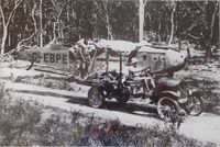 G-EBPE - G-EBPE on a truck in Nchanga, Northern Rhodesia after a forced landing. - by Not Known, either WJCK Cockran_Patrick dso, MC or Benjamin Roxburg-Smith DFC