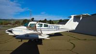 N176BC @ KRHV - Locally-based 1979 Beechcraft Duchess looking better than ever (with no flat tires!!!) parked at a temporary tie down to make room for all the transient Super Bowl 50 aircraft coming to Reid Hillview Airport, San Jose, CA. - by Chris Leipelt