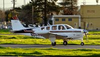 N6682E @ KRHV - Locally-based 1979 Beechcraft A36TC Bonanza rolling down 31L at Reid Hillview Airport, San Jose, CA. - by Chris Leipelt