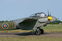 F-PMOZ @ LFOT - De Havilland (BBC) DH-98 Mosquito (replica), Taxiing after landing rwy 02, Tours Air Base 705 (LFOT-TUF) Air show 2015 - by Yves-Q