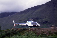 SE-HRR @ N.A. - Aerospatiale AS350B Ecureuil of Norrlandsflyg parked at Kebnekaise Fjällstation, Lapland, northern Sweden - by Van Propeller