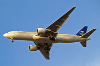HZ-AKG @ EGLL - Boeing 777-268ER [28350] (Saudi Arabian Airlines) Home~G 27/09/2009. On approach 27R. - by Ray Barber