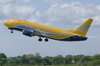 F-GFUF @ LFRB - Boeing 737-3B3QC, Take-off rwy 25L, Brest-Bretagne airport (LFRB-BES) - by Yves-Q