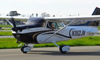 N382JN @ KRHV - South County-based 1973 Cessna 172M taxing out for departure at Reid Hillview Airport, San Jose, CA. Very nice livery! - by Chris Leipelt