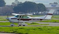 N79933 @ KRHV - Locally-based 1973 Cessna 182P clear of 31R taxing to its hangar at Reid Hillview Airport, San Jose, CA. - by Chris Leipelt