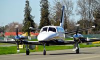 N88692 @ KRHV - Conquest Aircraft Leasing LLC (Doral, FL) 1982 Cessna Conquest II taxing into the transient parking at Reid Hillview Airport, San Jose, CA. Our 4th Super Bowl aircraft at Reid Hillview!!! - by Chris Leipelt