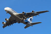 9M-MNA @ EGLL - Airbus A380-841 [078] (Malaysia Airlines) Home~G 07/03/2015. On approach 27R. - by Ray Barber