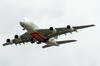 A6-EDE @ EGLL - Airbus A380-861 [017] (Emirates Airlines) Home~G 28/09/2009. On approach 27R. - by Ray Barber