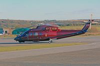 G-XXEB @ EGFH - Sikorsky S-76C, The Queens Helicopter Flight RAF Odiham based, previously N753V, being preped for the arrival of Princess Ann. - by Derek Flewin