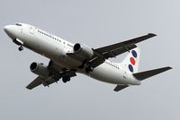 YU-AOS @ EGLL - Boeing 737-4B7 [24551] (JAT Airways) Home~G 17/08/2009. On approach 27R.