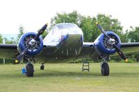N223CM @ LFFQ - Beech D18S, Static display, La Ferté-Alais airfield (LFFQ) Airshow 2015 - by Yves-Q
