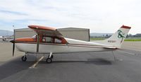 N9589T @ KRHV - Utah-based 1960 Cessna 210 parked on the transient ramp with nice tail art at Reid Hillview Airport, San Jose, CA. - by Chris Leipelt