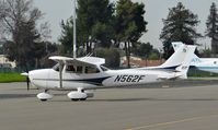N562F @ KRHV - Northern California-based 2004 Cessna 172S taxing to the transient ramp after some self serve fuel at Reid Hillview Airport, San Jose, CA. - by Chris Leipelt