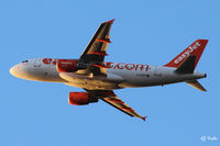 G-EZDF @ EGPF - Take off into the setting sun at Glasgow EGPF - by Clive Pattle