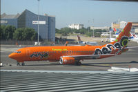 ZS-SJO @ JNB - Taken from Terminal 'B' at Jo'burg -in Mango colours - by Neil Henry