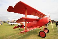 F-AYDR @ LFFQ - Fokker Dr.1 Triplane Replica, Displayed at La Ferté-Alais airfield (LFFQ) Airshow 2015 - by Yves-Q