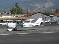N66168 @ SZP - 1983 Cessna 172P SKYHAWK, Lycoming O-320-D2J 160 Hp, landing roll Rwy 22 - by Doug Robertson