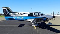N780JB @ KRHV - Mermerus LLC (Beverly Hills, CA) 2013 Cirrus SR22T Turbo parked on the transient ramp next to a King Air F90 at Reid Hillview Airport, San Jose, CA. - by Chris Leipelt