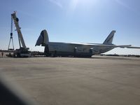 UR-82007 @ KCLT - Preparing to load 100 ton rotor from Siemens - by R Day