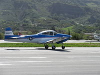 N8667H @ SZP - 1947 North American NAVION, Continental IO-520 285 Hp upgrade, landing roll Rwy 22, Young Eagles flight - by Doug Robertson