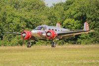 N21FS @ LFFQ - Beech 3NM, Landing, La Ferté-Alais (LFFQ) Air show 2015 - by Alexander Todt
